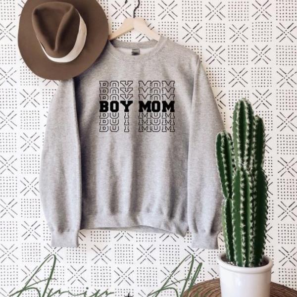 Boy Mama Shirt, Crewneck Sweatshirt, Mom Pullover, Women’s Clothing, Cute mom shirt, Gift for mom